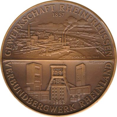 Medaille 1982 125 Jahre Steinkohlebergbau am linken Niederrhein