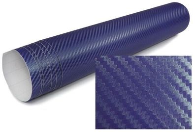 3D Carbon Folie selbstklebend 30cm * 1.524 Meter blau (Gr. Groß)