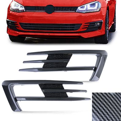 Nebelscheinwerfer Rahmen Gitter GTI Look Carbon Optik für VW Golf 7 12-17