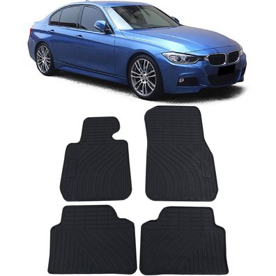Auto Gummi Fußmatten Schwarz Premium Set passend für BMW 3er F30 F31 11-19