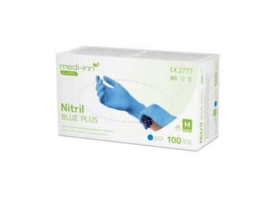 Medi-Inn Nitril Blue Plus - blau - puderfrei - Gr. S - XL - 1000 Einmalhandschuhe