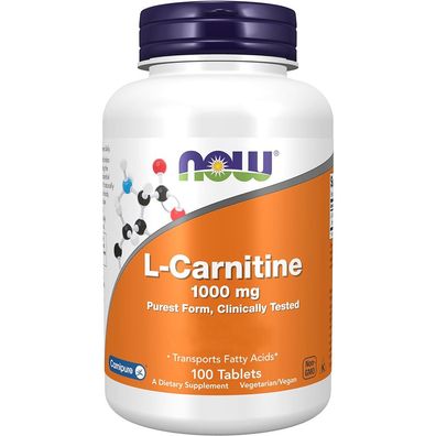 Now Foods, L-Carnitine, 1000mg, 100 Tabletten