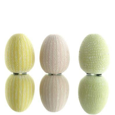 Scheulen Osterdeko 3 Eier in 3 Farben zum Stellen Ø ca. 6 cm - Keramik