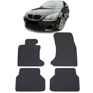 Auto Gummi Fußmatten Schwarz Premium Set passend für BMW 5er E60 E61 03-10