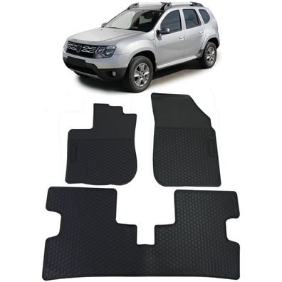 Auto Gummi Fußmatten Schwarz Premium Set für Dacia Duster I 10-18