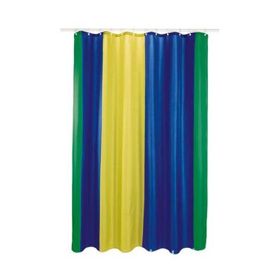 Duschvorhang Blaus Grün Gelb Streifen 180×200 cm