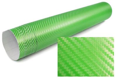 3D Carbon Folie selbstklebend 30cm * 1.27 Meter grün (Gr. Individuell)