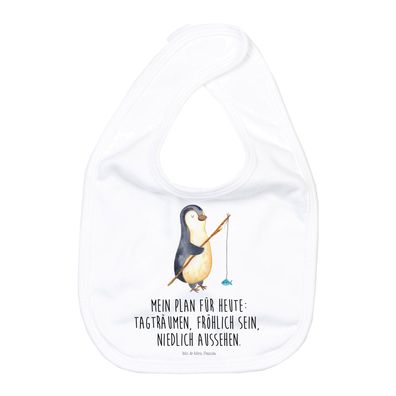 Mr. & Mrs. Panda Organic Babylätzchen Pinguin Angler mit Spruch