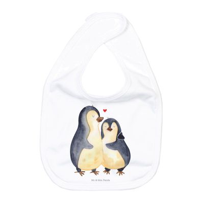 Mr. & Mrs. Panda Organic Babylätzchen Pinguin umarmend ohne Spruch