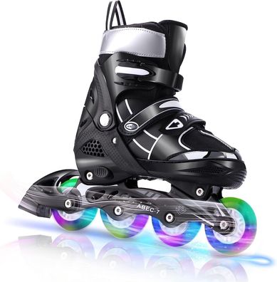 WeSkate Inline Skates für Kinder, Verstellbare Rollschuhe mit Leuchträdern für M