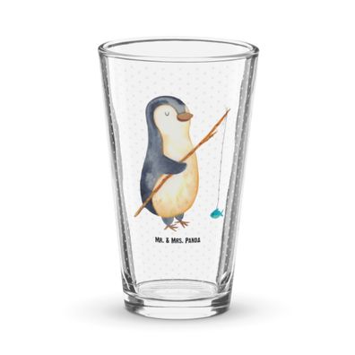 Mr. & Mrs. Panda Premium Trinkglas Pinguin Angler ohne Spruch