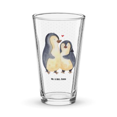 Mr. & Mrs. Panda Premium Trinkglas Pinguin umarmend ohne Spruch