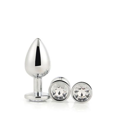 Analplugs Buttplug Gleaming Love Silver Plug Set