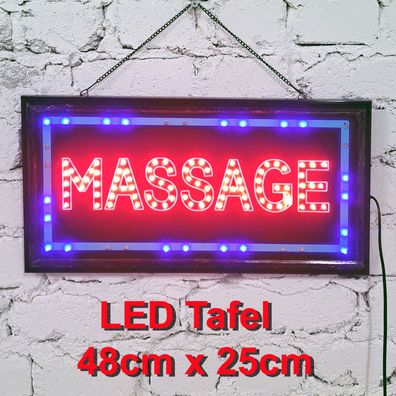Leuchttafel Lichtafel Leuchtschild Werbung Werbeschild LED Massage 48x25cm Reklame...