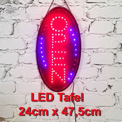 Leuchttafel Lichtafel Leuchtschild Werbung Werbeschild LED OPEN 24x47,5cm Reklame ...