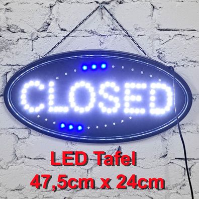 Leuchttafel Lichtafel Leuchtschild Werbung Werbeschild LED CLOSED 47,5x24cm Reklam...