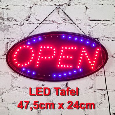 Leuchttafel Lichtafel Leuchtschild Werbung Werbeschild LED OPEN 47,5x24cm Reklame ...