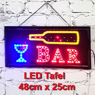 Leuchttafel Lichtafel Leuchtschild Werbung Werbeschild LED BAR 48 x 25 cm Reklame ...
