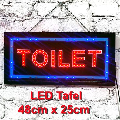 Leuchttafel Lichtafel Leuchtschild Werbung Werbeschild LED Toilet 48x25cm Reklame ...
