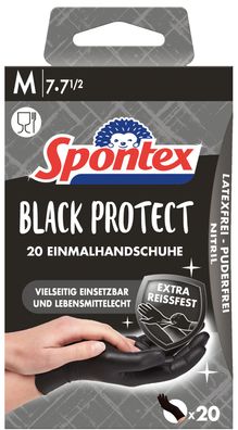 Spontex Einmalhandschuhe Black Protect lebensmittelecht 20 Stück Gr. M + L + XL