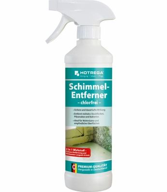 Hotrega Schimmel - Entferner – chlorfrei 500 ml Sprühflasche Stockflecken Pilze