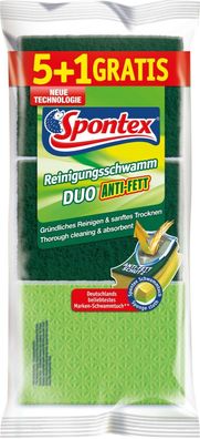 Spontex Reinigungsschwamm DUO Anti-Fett 5er + 1 GRATIS