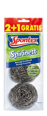Spontex Spirinett 2 + 1 Gratis Topfkratzer Edelstahlspirale