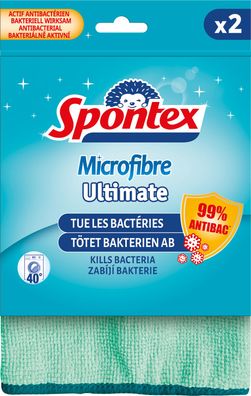 Spontex Microfibre Ultimate 2er Pack Reinigungstücher (Gr. 30 X 30)