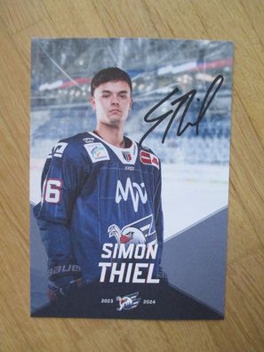 Eishockey Bundesliga Adler Mannheim Saison 23/24 Simon Thiel - hands. Autogramm!!!