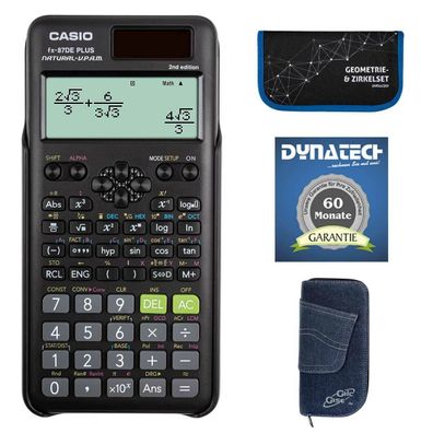 Casio FX-87 DE+2nd mit Jeans-Tasche, Zirkelset und Garantieverlängerung