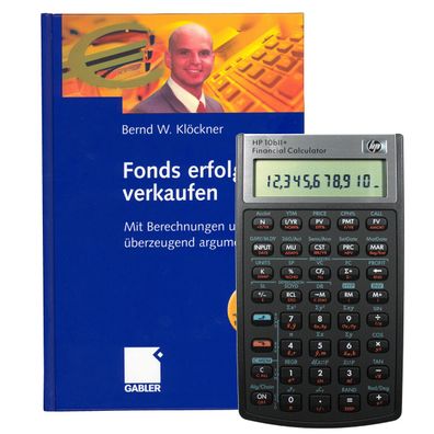Finanzrechner HP-10 BII+ mit Buch -Fonds erfolgreich verkaufen- (Gr. Taschenrechner)