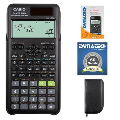 Casio FX-87 DE + 2nd mit schwarzer Tasche, Arbeitsheft und Garantieverlängerung
