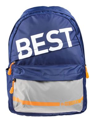 BestLife Schulrucksack für Laptop und Tablet bis 15,6 Zoll blau / grau / orange