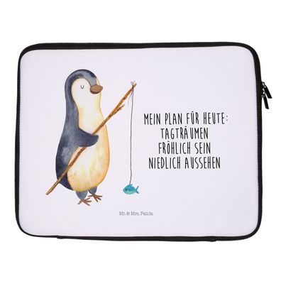 Mr. & Mrs. Panda Notebook Tasche Pinguin Angler mit Spruch