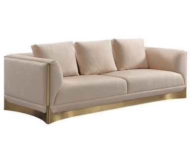 Sofa 3 Sitzer Sofas Wohnzimmer Luxus Stil Modern beige Couch Möbel