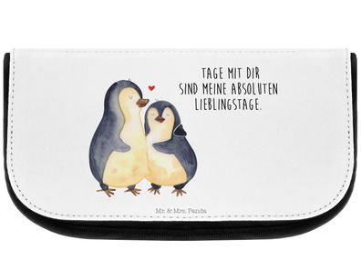 Mr. & Mrs. Panda Kosmetiktasche Pinguin umarmen mit Spruch
