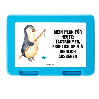 Mr. & Mrs. Panda Brotdose Pinguin Angler mit Spruch