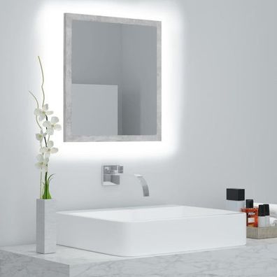 LED-Badspiegel Betongrau 40x8,5x37 cm Acryl