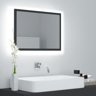 LED-Badspiegel Grau 60x8,5x37 cm Acryl