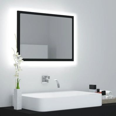 LED-Badspiegel Schwarz 60x8,5x37 cm Acryl