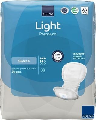 ABENA Light Super 4 Inkontinenzeinlagen Für Frauen Männer Premium 30 Stück