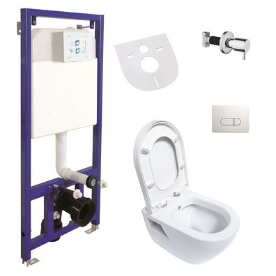 Hänge Dusch WC Taharet Bidet Toilette Vorwandelement Spülkasten Komplettset