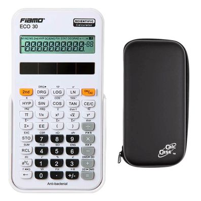 Fiamo ECO 30 w/ w - Taschenrechner und Schutztasche im Set Schule, Uni, Beruf