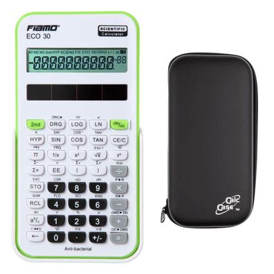 Fiamo ECO 30 w/ g - Taschenrechner und Schutztasche im Set Schule, Uni, Beruf
