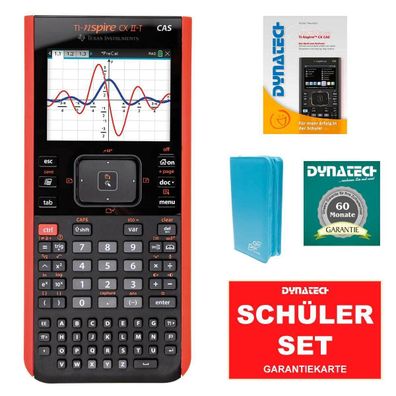 Taschenrechner TI NSP CX II T CAS + Schutztasche + Handbuch + Garantie Set Blau