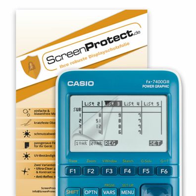 Displayschutzfolie Casio AntiReflex FX-7400 GIII ScreenProtect Schutzfolie