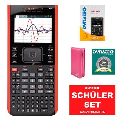 Taschenrechner TI NSP CX II T CAS + Schutztasche Pink + Handbuch + Garantie Set