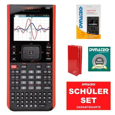 Taschenrechner TI NSP CX II T CAS + Schutztasche + Handbuch + Garantie Set Rot