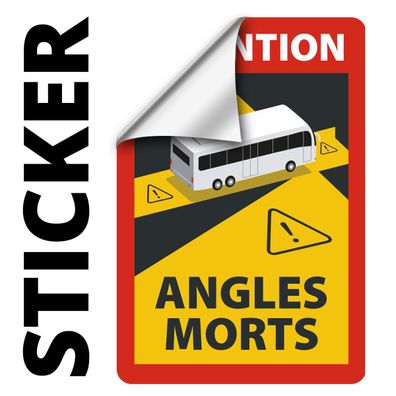 Angles Morts - Toter Winkel - Schild sk A5 12 Stück, ablösbares Hinweisschild