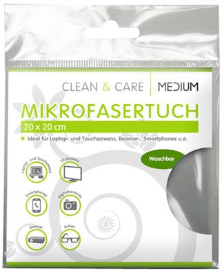 Clean & Care Mikrofasertuch 20x20 cm Microfaser Poliertuch Trockentuch waschbar